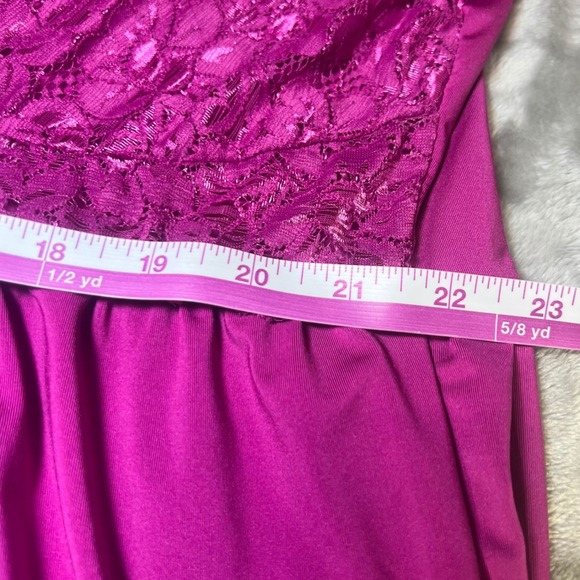 Amoureuse Womens Size 2X Nightgown Plus Size Magenta Purple Lace Bodice Maxi - Picture 10 of 11